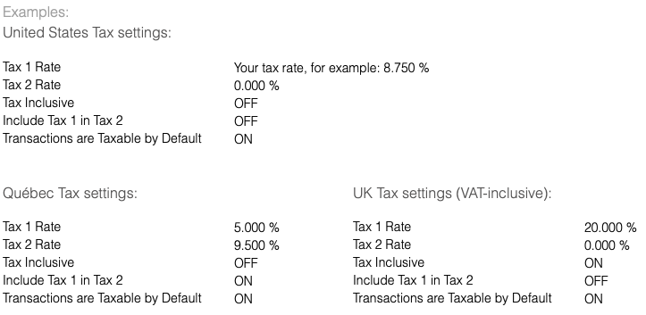 Tax example Tax example